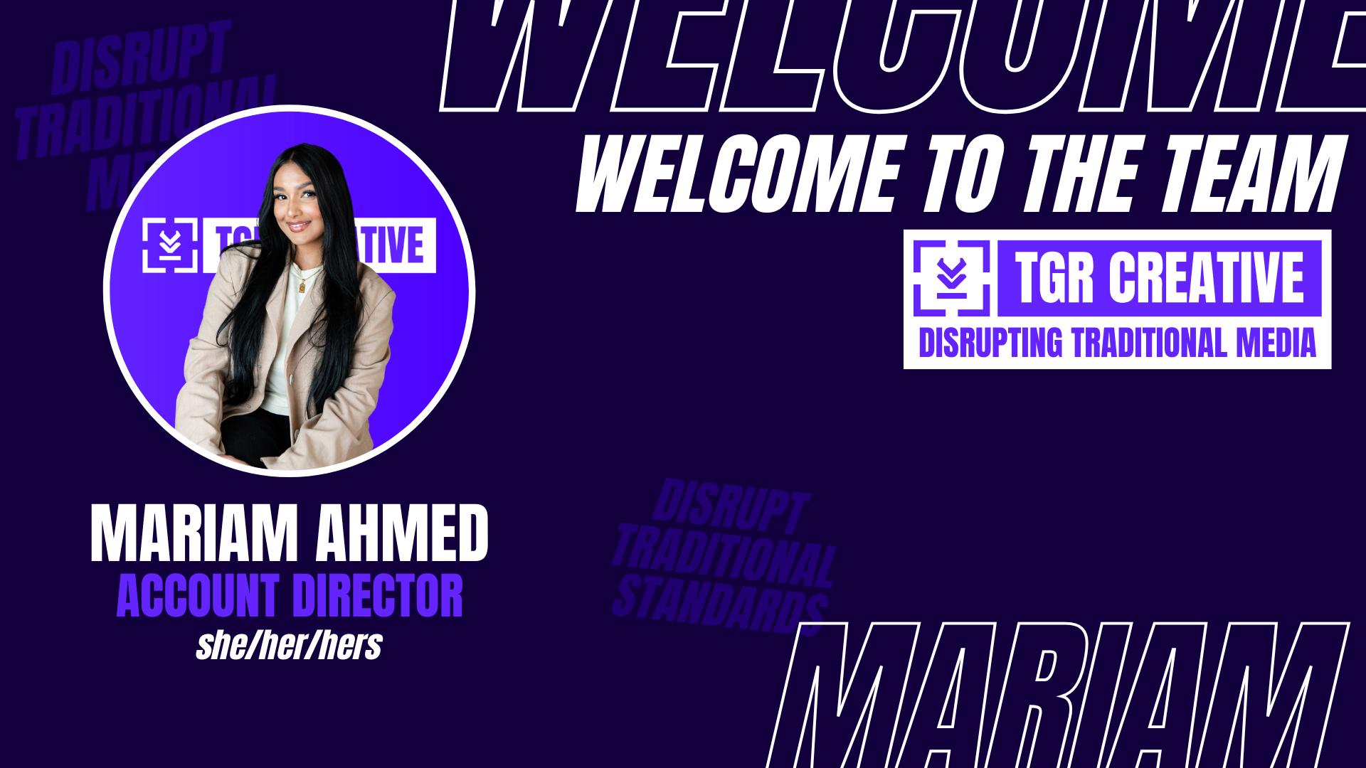TGR Creative Welcomes Mariam Ahmed as Account Director